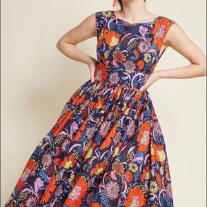 Floral ModCloth Fabulous Fit and Flare Dress